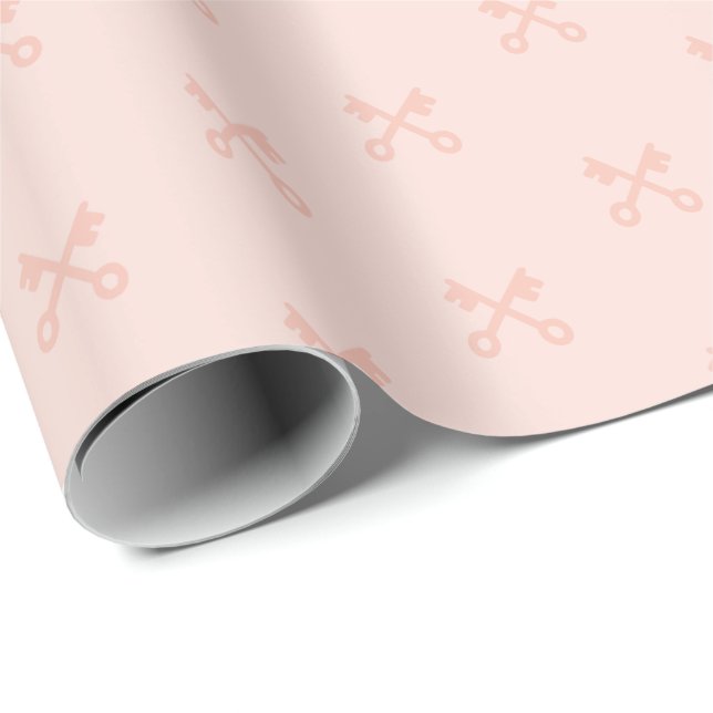 Niedliche Tasten auf rosa Geschenkpapier (Rolleneckpunkt)