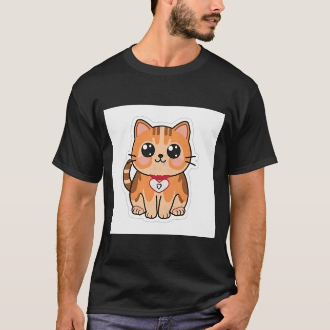 Niedliche Tater Tot Katze mit zitternem Herzspül T-Shirt (Vorderseite)