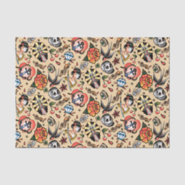 Niedliche Tätowierung Liebhaber gefliestes Party Seidenpapier