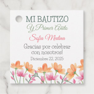 Niedliche Taufe und erste Blume zum Geburtstag Geschenkanhänger