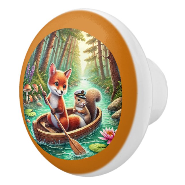 Niedliche Teacup-Tierfreunde Keramikknauf (Rechts)