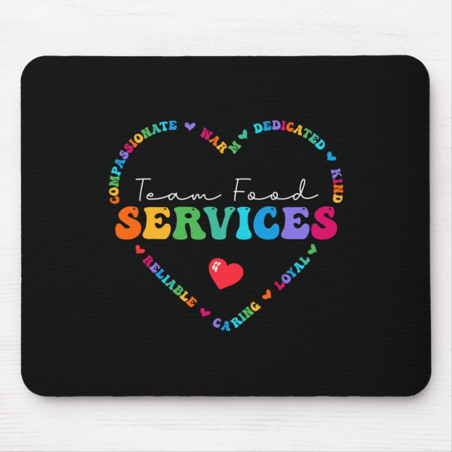 Niedliche Team Food Services-Wertschätzung zurück  Mousepad (Vorne)