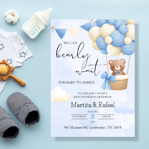 Niedliche Teddy Bär Einladung Balloon Baby Dusche