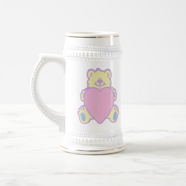 Niedliche Teddy Bär Liebe Herz Bierglas (Links)