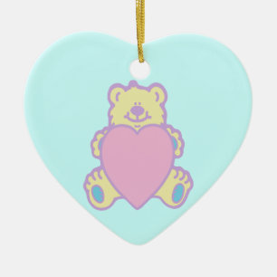 Niedliche Teddy Bär Liebe Herz Keramikornament