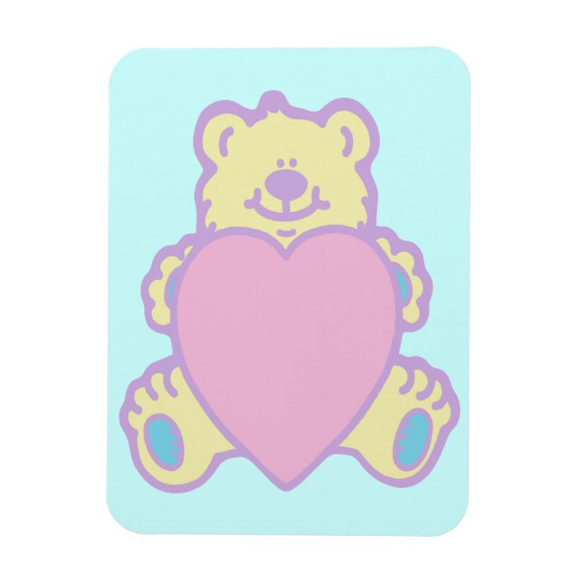 Niedliche Teddy Bär Liebe Herz Magnet (Vertikal)