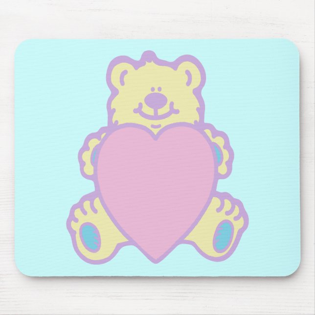 Niedliche Teddy Bär Liebe Herz Mousepad (Vorne)