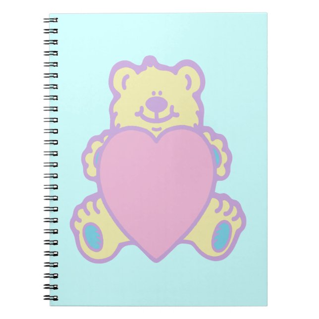 Niedliche Teddy Bär Liebe Herz Notizblock (Vorderseite)