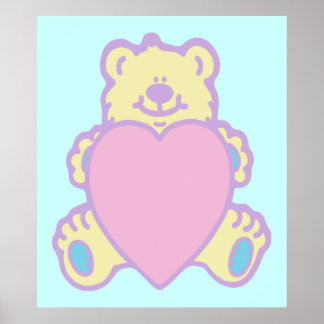 Niedliche Teddy Bär Liebe Herz Poster