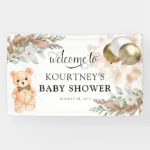 Niedliche Teddy Bär Neutral Baby Dusche Willkommen
