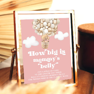 Niedliche Teddy Bären Balloons Wie groß ist Mama's Poster