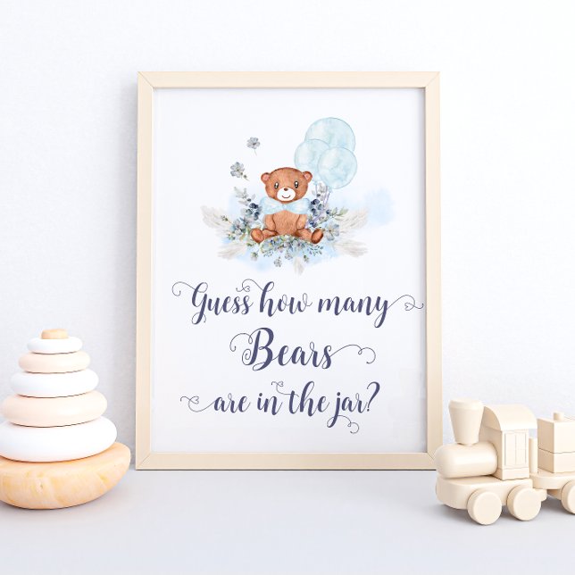 Niedliche Teddy Bären Blue Balloons schätzen, wie  Poster (Von Creator hochgeladen)