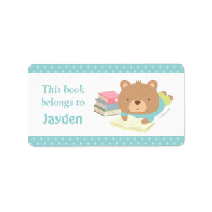 Niedliche Teddy Bären Kids Book Labels Adressaufkleber