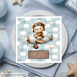 Niedliche Teddy Bären Pilot Napkins Baby Boy Celeb Serviette