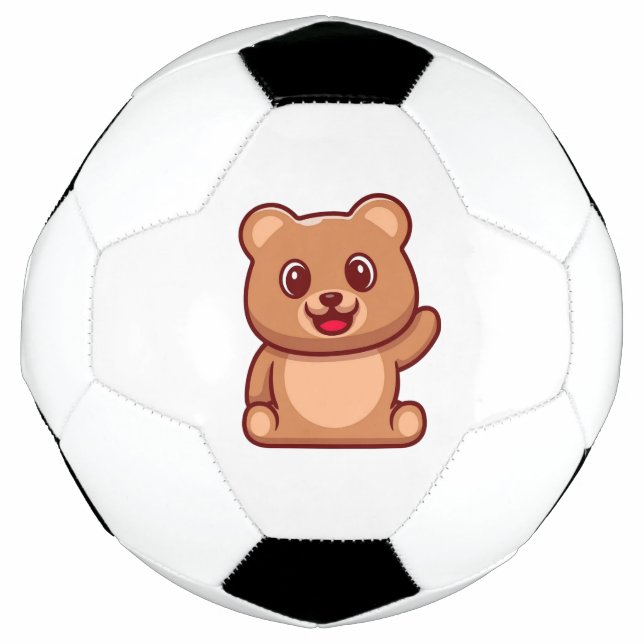 Niedliche Teddy Bären-Wave-Hand Fußball (Vorderseite)