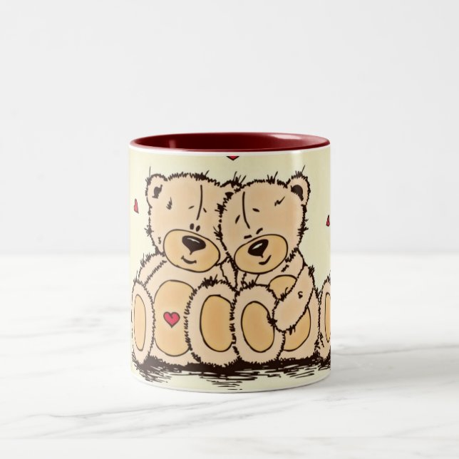 Niedliche Teddy-Bären Zweifarbige Tasse (Mittel)
