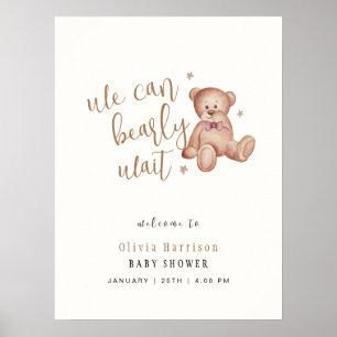 Niedliche Teddy Bear Baby Dusche Begrüßungszeichen Poster