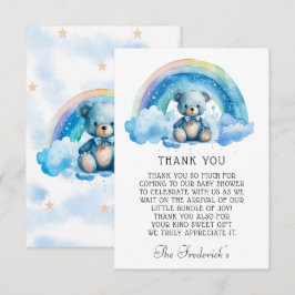 Niedliche Teddy Bear Baby Dusche Danke Karte