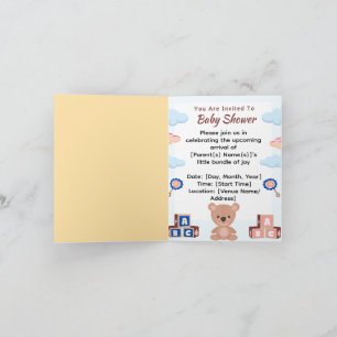 Niedliche Teddy Bear Baby Dusche Einladung