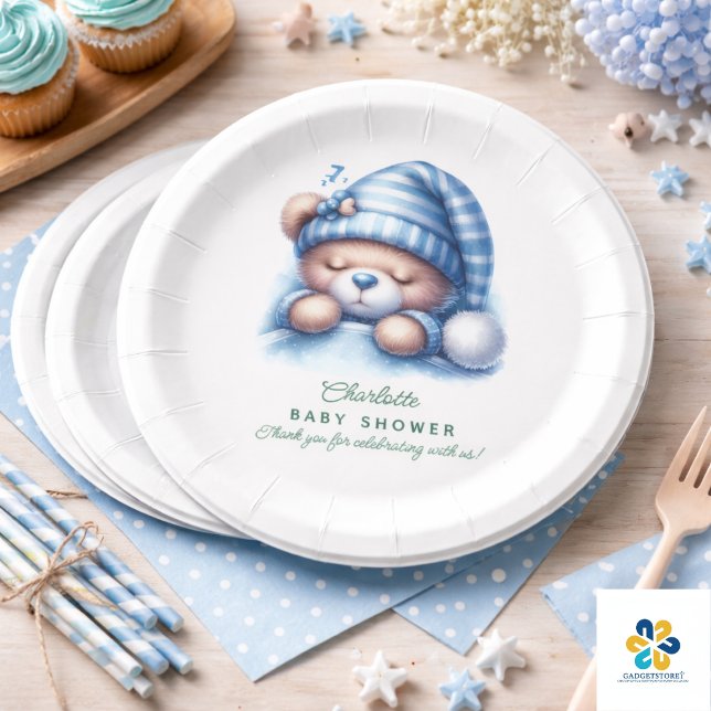 Niedliche Teddy Bear Baby Dusche Pappteller (Cute Teddy Bear Baby Shower Paper Plates)