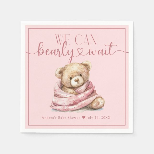 Niedliche Teddy Bear Baby Dusche Serviette (Vorderseite)