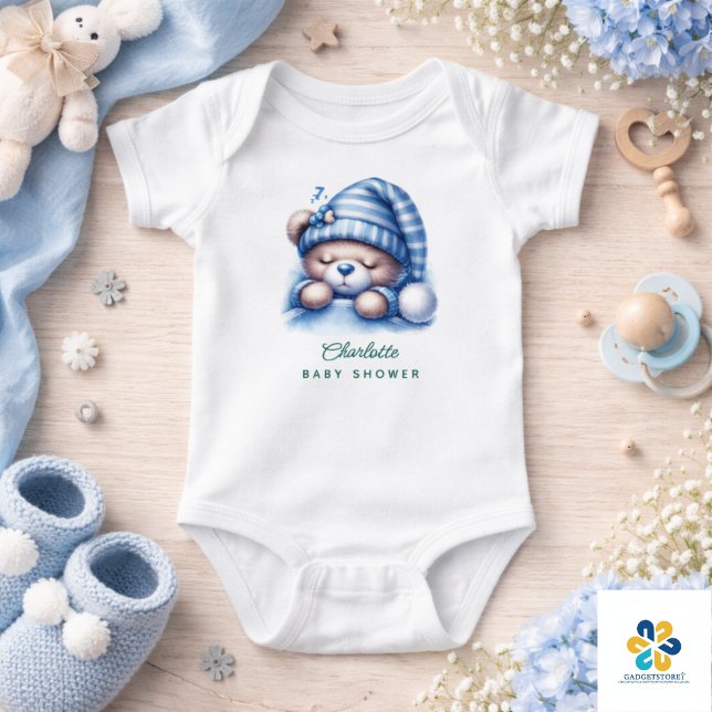 Niedliche Teddy Bear Baby Dusche Strampler (Cute Teddy Bear Baby Shower Bodysuit)