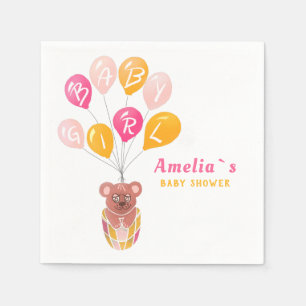 Niedliche Teddy Bear Balloon Baby Girl Baby Show Serviette