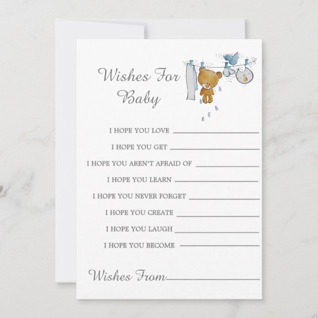 Niedliche Teddy Bear Bear Kleidung Line wünscht Ba (Vorderseite)