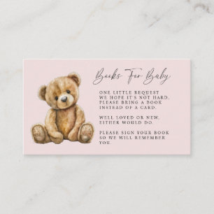 Niedliche Teddy Bear Blush Pink Girl Babydusche Begleitkarte
