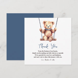 Niedliche Teddy Bear Boy Baby Dusche Dankeskarte