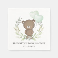 Niedliche Teddy Bear Greenery Balloons Kinderdusch
