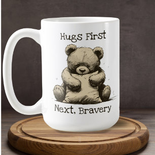 Niedliche Teddy Bear Hug Pillow Brown benutzerdefi Kaffeetasse