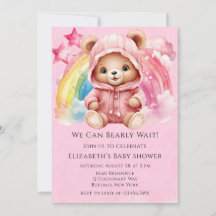 Niedliche Teddy Bear Rainbow Girl Baby Dusche