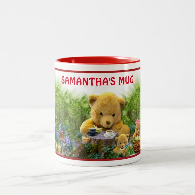 NIEDLICHE TEDDY BEARS PICNIC ZWEIFARBIGE TASSE (Mittel)