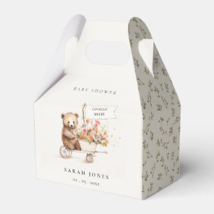 Niedliche Teddy Floral Cart Babydusche Geschenkschachtel