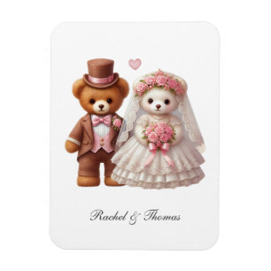 Niedliche Teddybär-Hochzeit Magnet