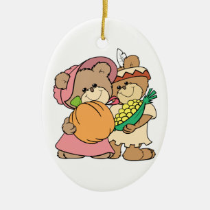 niedliche Teddybären aus Pilgern und indischen Ern Keramikornament