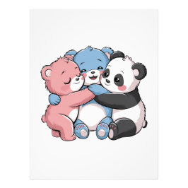 Niedliche Teddybären mit Panda Fotodruck
