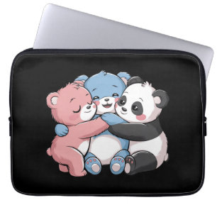 Niedliche Teddybären mit Panda Laptopschutzhülle