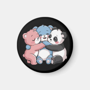 Niedliche Teddybären mit Panda Magnet