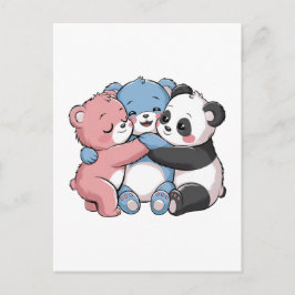 Niedliche Teddybären mit Panda Postkarte