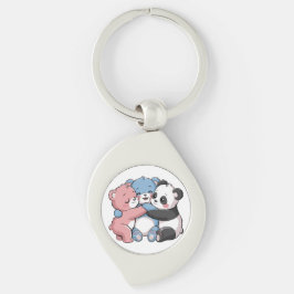 Niedliche Teddybären mit Panda Schlüsselanhänger