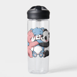Niedliche Teddybären mit Panda Trinkflasche