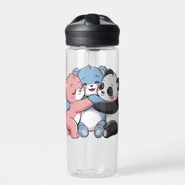 Niedliche Teddybären mit Panda Trinkflasche (Vorderseite)