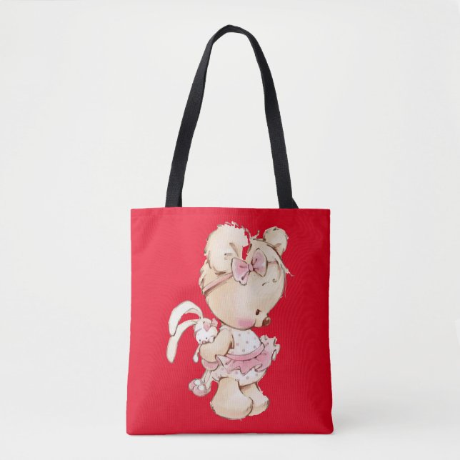 Niedliche Teddytasche in Rot Totasche (Vorderseite)