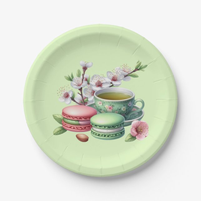 Niedliche Tee-Party-Cookies Pappteller (Vorderseite)