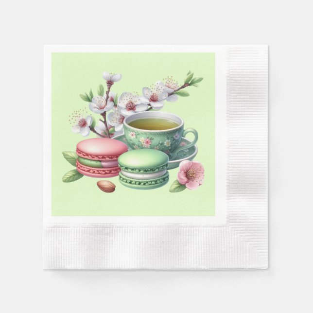 Niedliche Tee-Party-Cookies Serviette (Vorderseite)