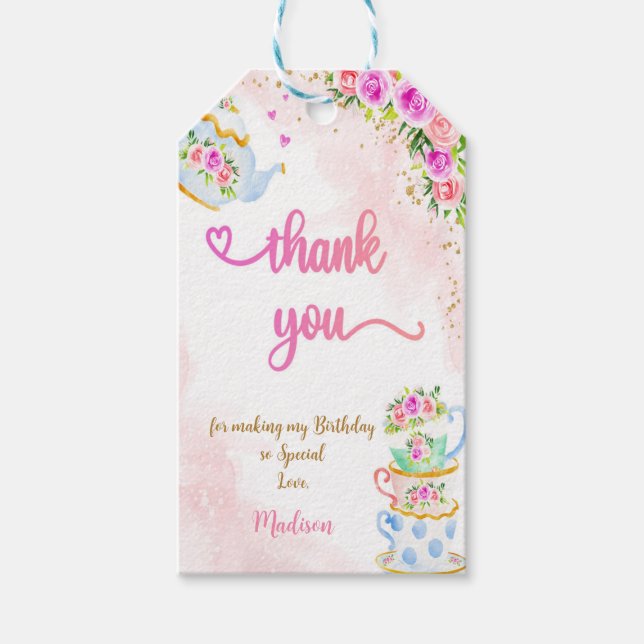 Niedliche Tee-Party-Gift-Tags Geschenkanhänger (Vorderseite)