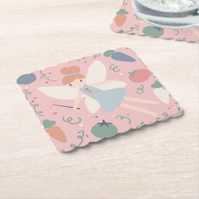 Niedliche Teigwaren Gemüse und Früchte Untersetzer (angewinkelt)