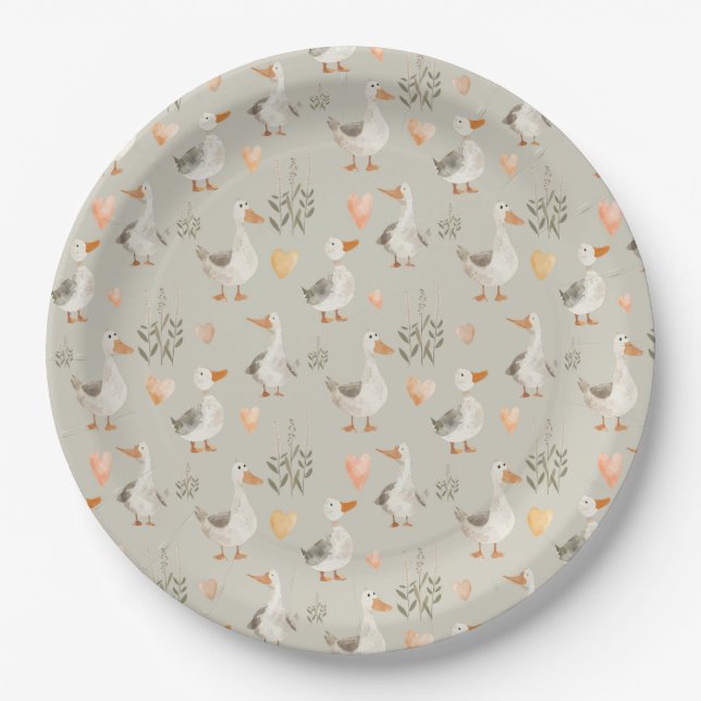 Niedliche Teller von Gänsepapier (Vorderseite)